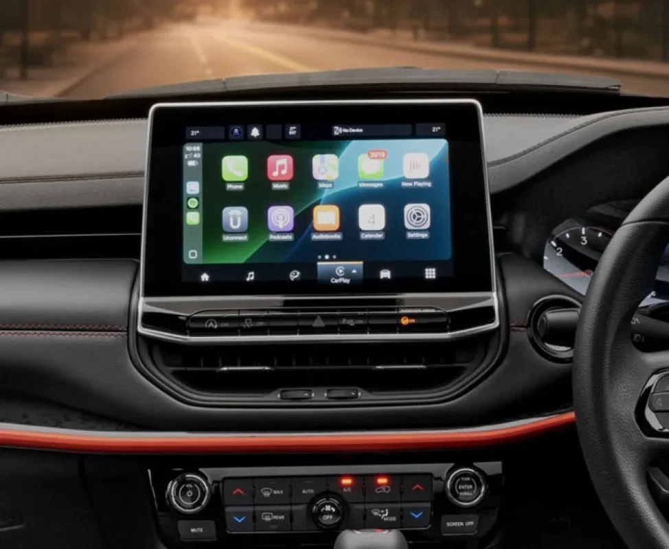 Jeep Compass interior features and comfort details- jeep compass touch screen images 