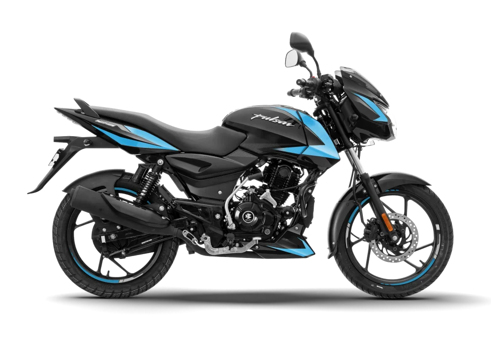 Bajaj Pulsar 125 engine performance details - sky blue colour 